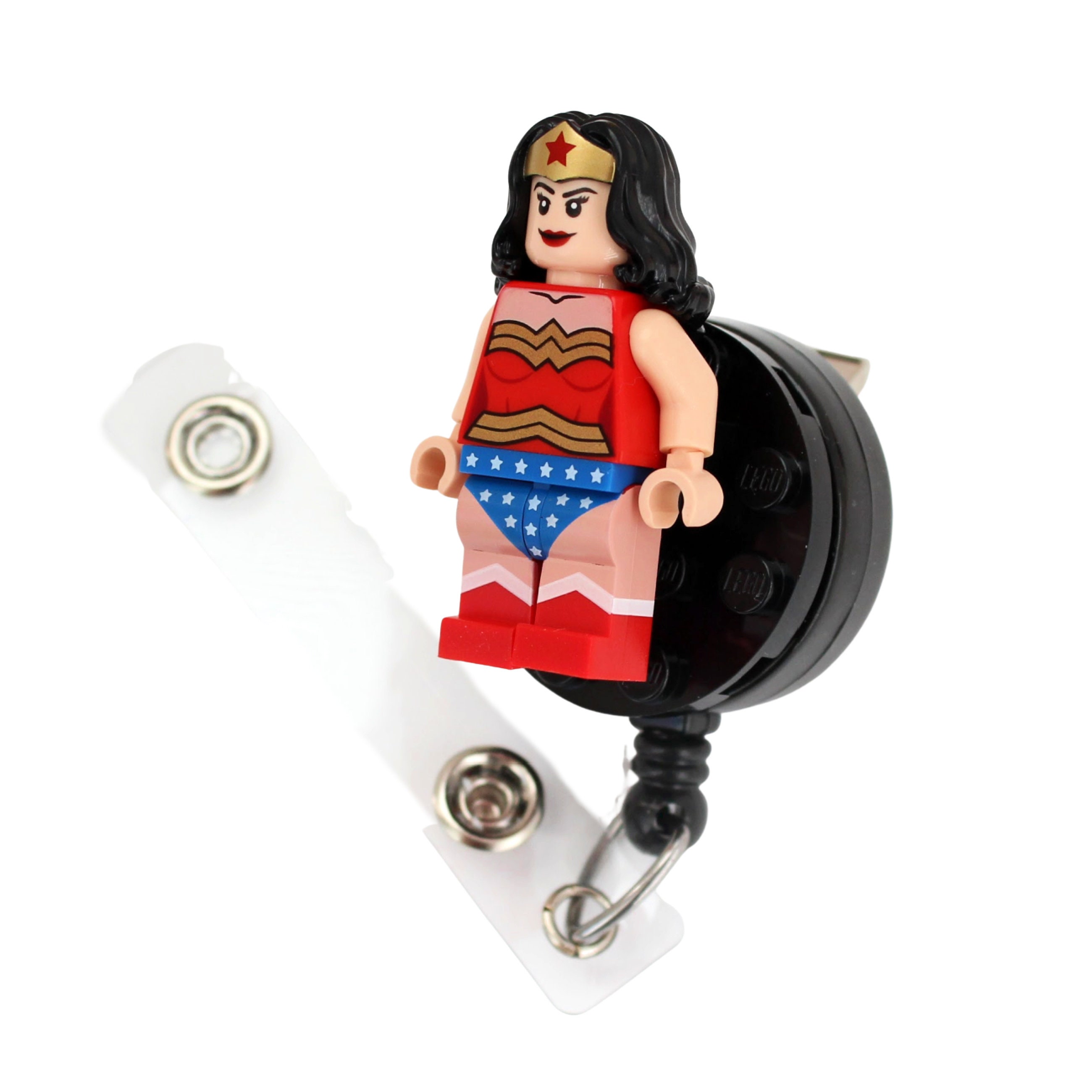 Wonder Woman™ Badge Reel Made With LEGO® Minifigure