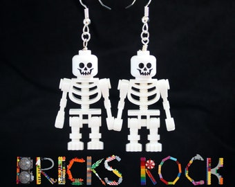 Skeleton - Earrings made with LEGO® Minifigures™ - Halloween Jewelry