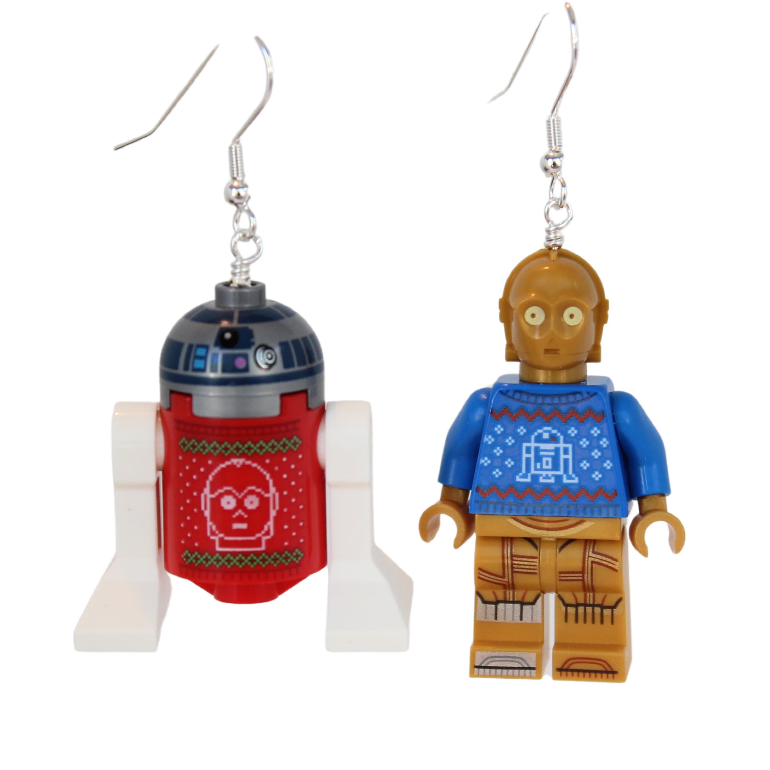 C3PO and R2D2 Earrings Made With LEGO Minifigures Ugly