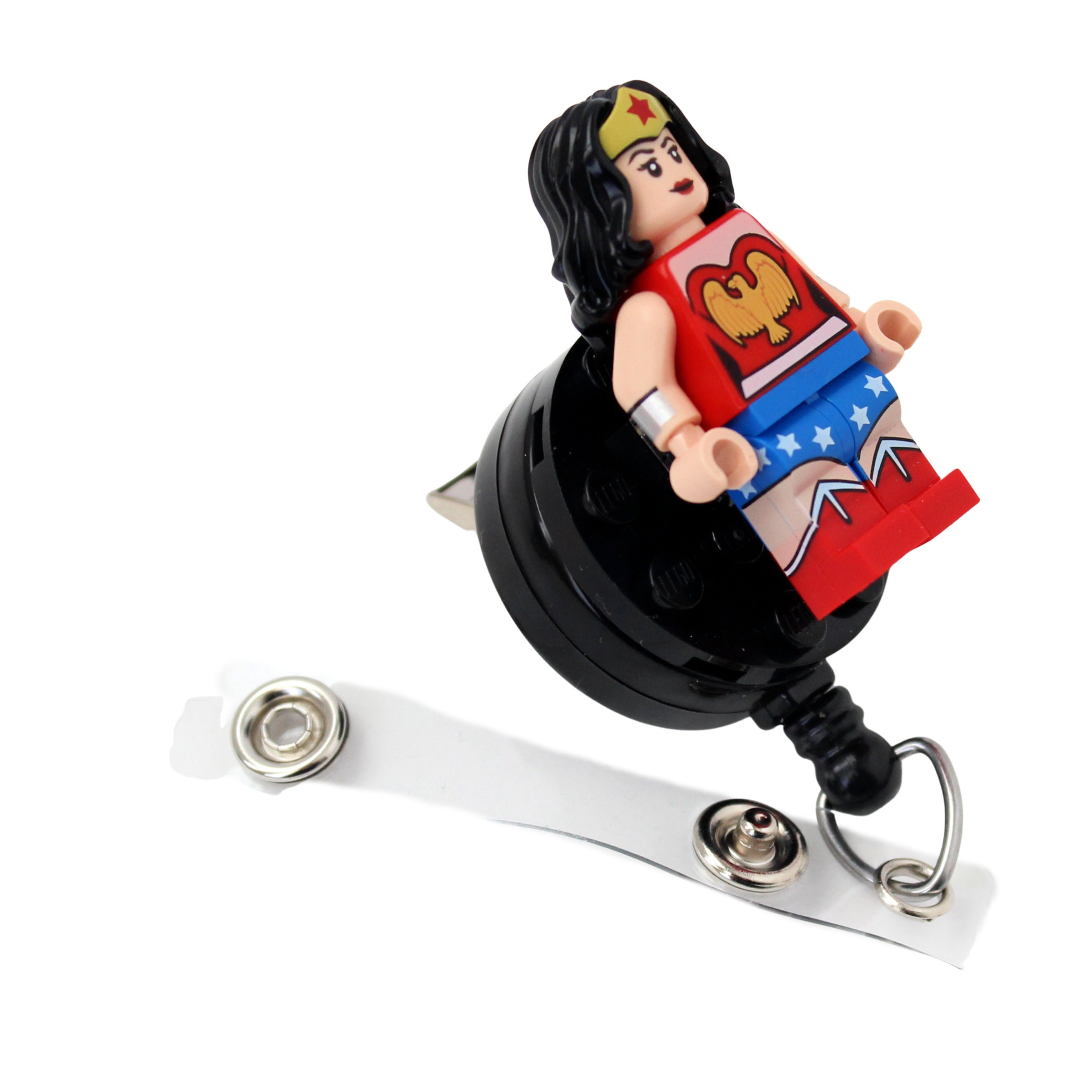 Wonder Woman™ Badge Reel Made With LEGO® Minifigure™ Pediatric ID Badge  Holder Superhero Vintage 1941 Version 