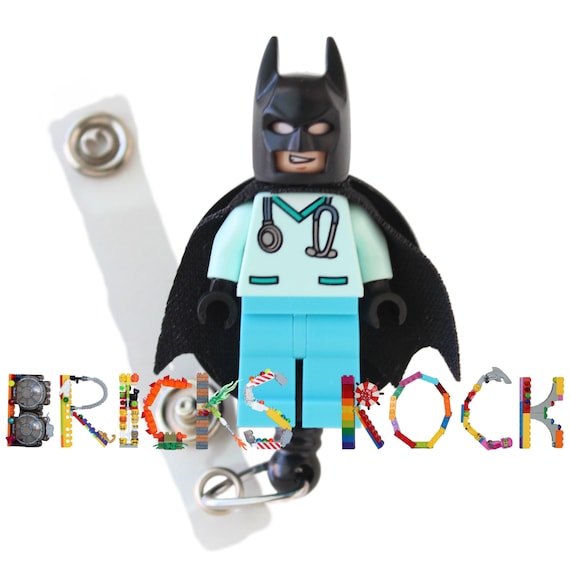 Batman™ Nurse Doctor Scrubs Badge Reel Made With LEGO® Minifigure