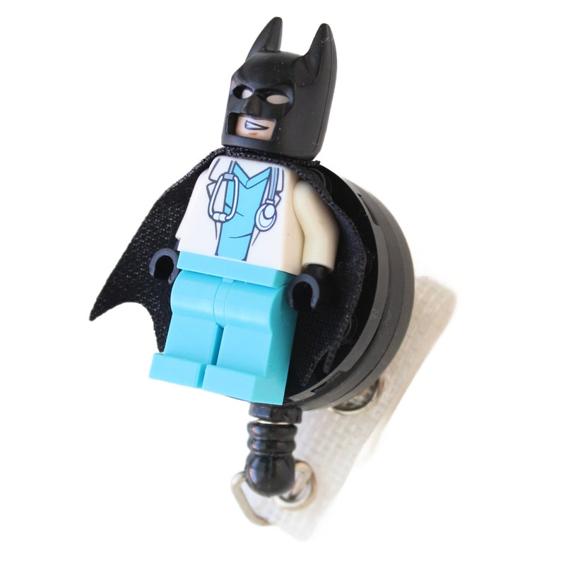Batman™ Nurse Doctor Scrubs Badge Reel made with LEGO® Minifigure™ Pediatric ID Badge Holder Superhero image 5