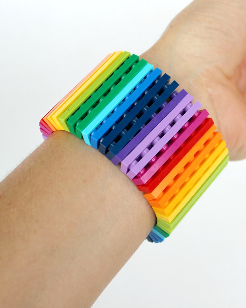 Rainbow 1 x 6 Bracelet made with LEGO® Jewelry made with Etsy