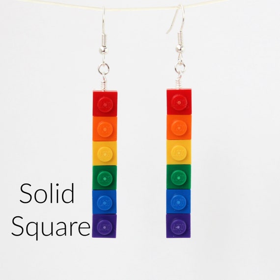 Rainbow Earrings Made With LEGO® and Pieces 1x6 White - Etsy Singapore