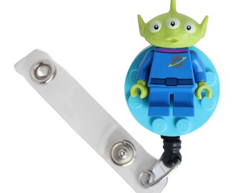 Pizza Planet Alien Badge Reel Made With LEGO® Minifigure™ Pediatric ID Badge  Holder Toy Story™ 