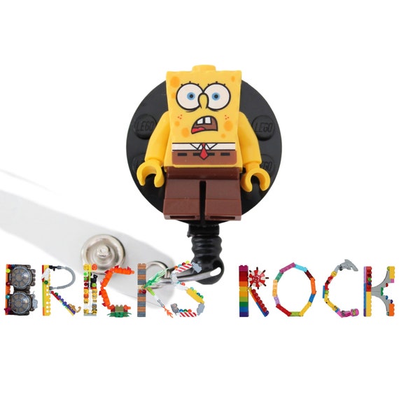 Spongebob™ Badge Reel Made With LEGO® Minifigure Pediatric ID Badge Holder  