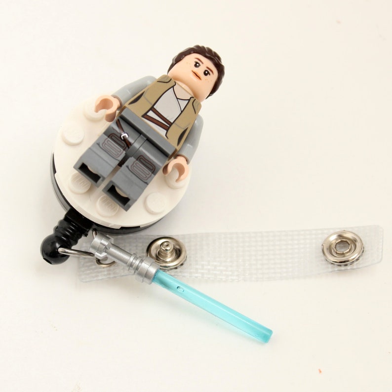 Rey\u2122 Badge Reel made with LEGO\u00ae Minifigure\u2122 Pediatric Star Wars\u00a9 ID Badge Holder