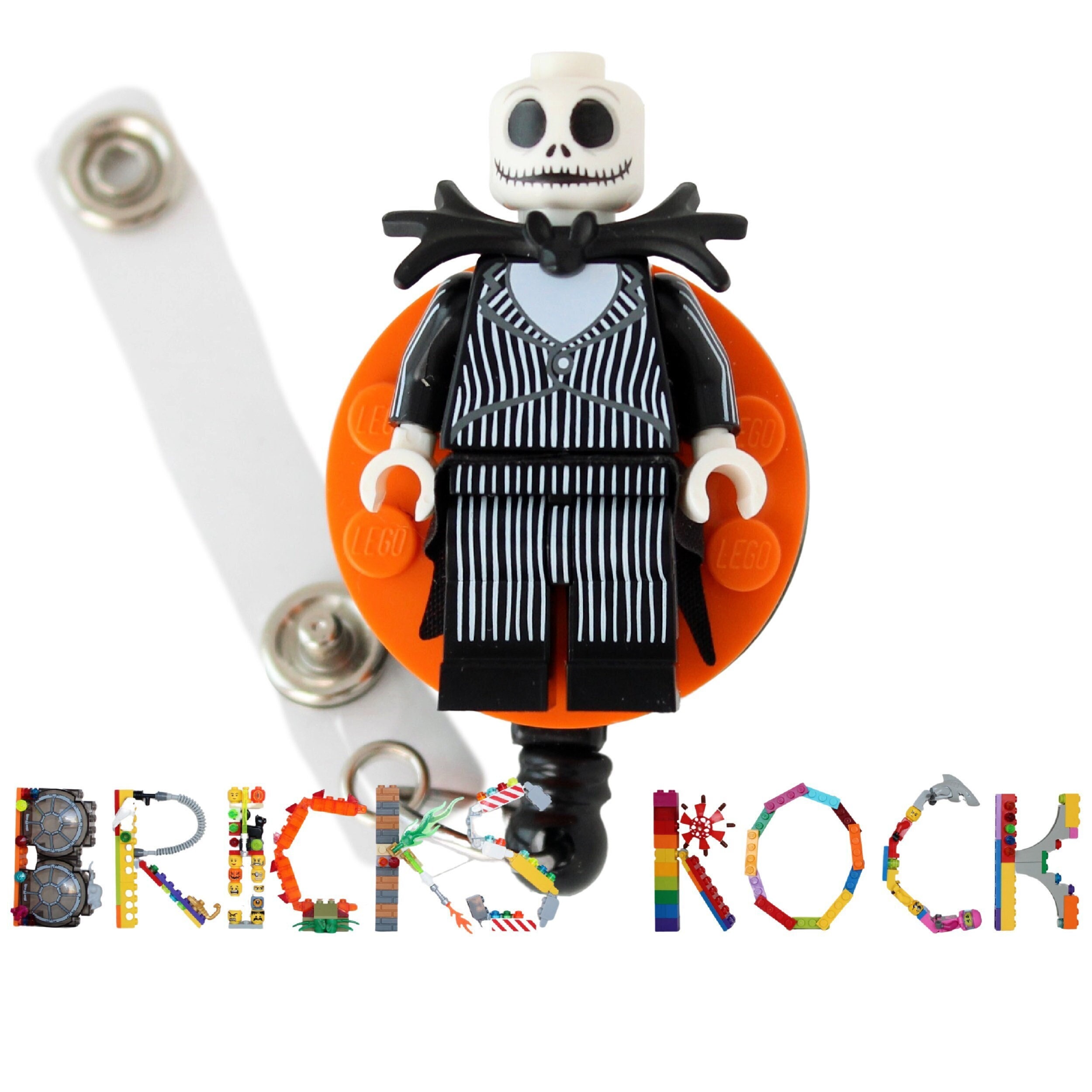 Jack Skellington™ Badge Reel Made With LEGO® Minifigure™ Pediatric ID Badge  Holder Holiday Christmas Halloween 