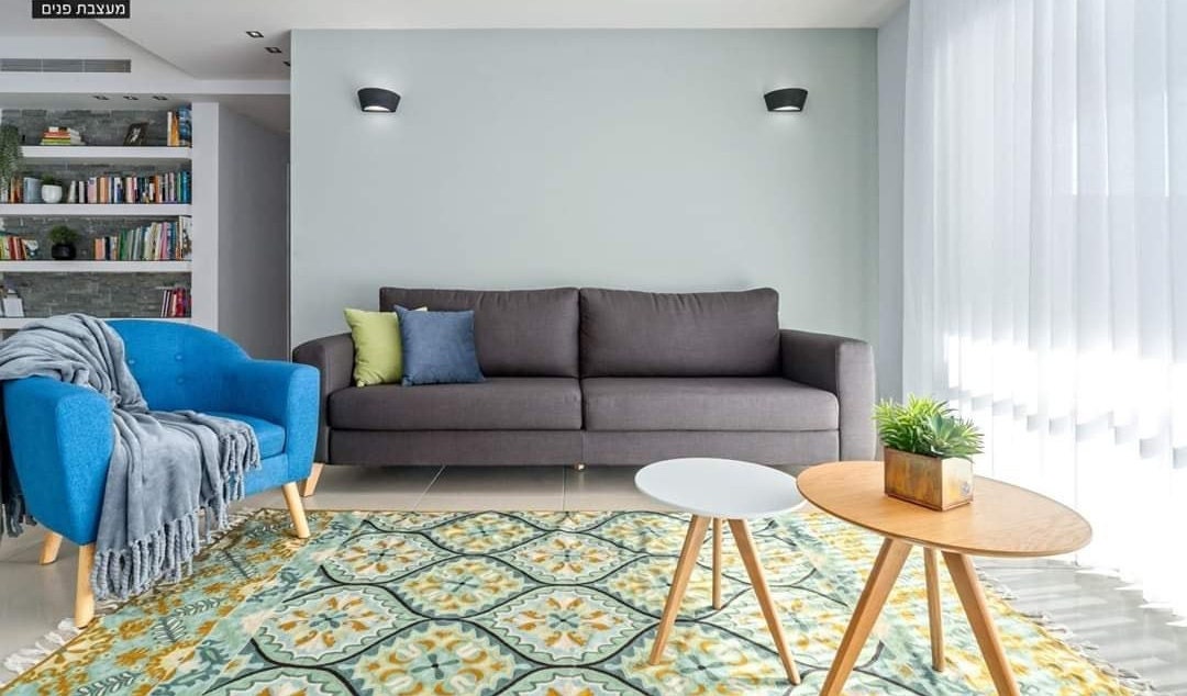 Beautiful 6X9 teal brown and green rug. Handmade modern wool Etsy