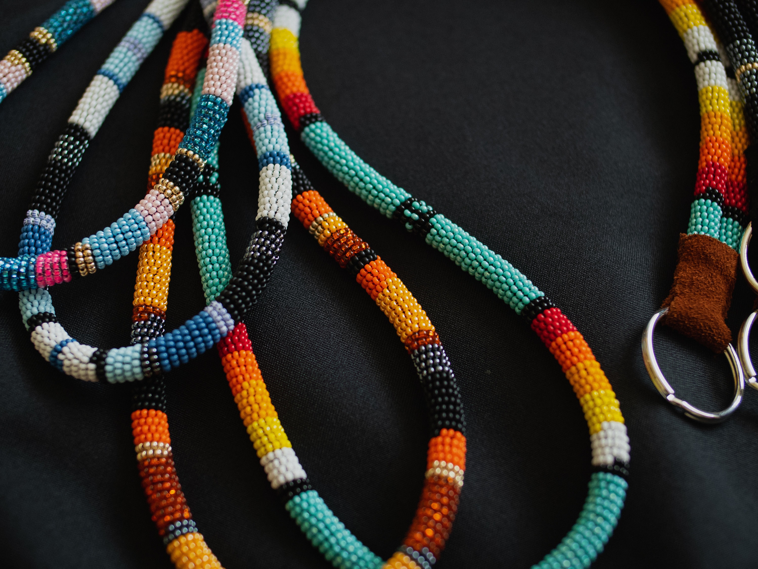 Long Beaded Lanyards Various Colors Etsy