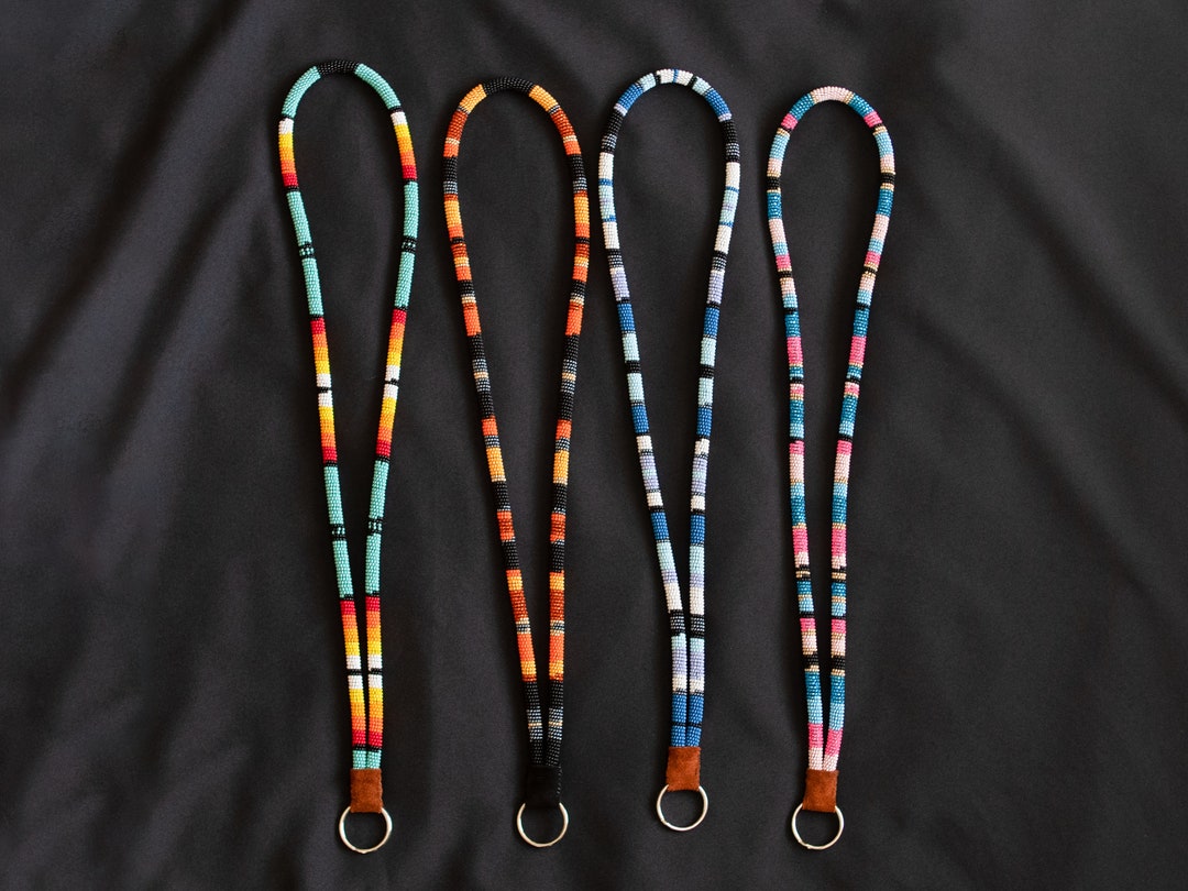 Long Beaded Lanyards Various Colors Etsy
