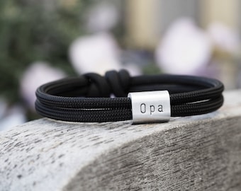 Bracelet with engraving, hand-stamped, for example with Grandpa