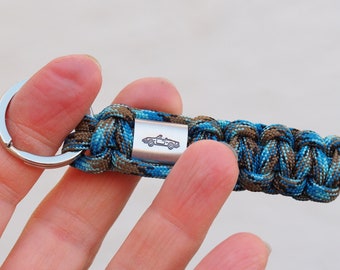 Handmade macrame keychain for your driver's license with individual embossing