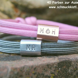 Herrenarmband mit Gravur, schwarz, Partnerarmband, Paarschmuck, Geschenk Mann, mit Buchstaben, Initialen, personalisiert Bild 7