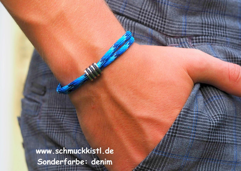 Herrenarmband mit Edelstahl, verschiedenen Farben, Geschenk 40. Geburtstag Mann Bild 7