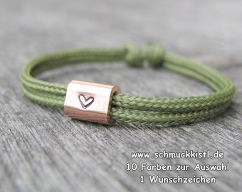 Armband für Kinder mit Buchstaben oder Herz, Glücksarmband