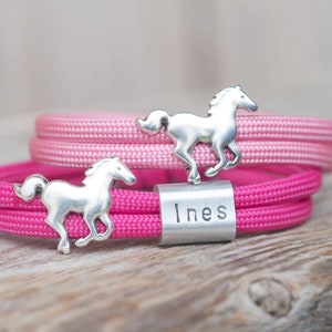 Bracelet for girls with horse and engraving
