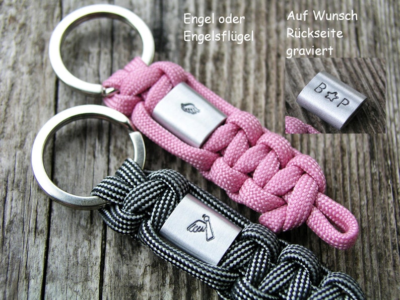 Driving license gift, guardian angel, motorcycle, scooter, lucky charm for beginner drivers, personalized keychain beide Seiten