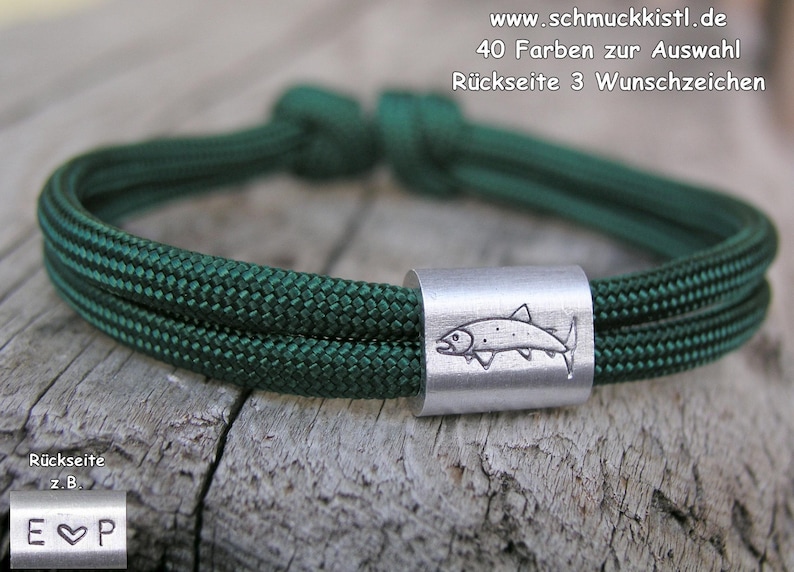 Herrenarmband mit Gravur, schwarz, Partnerarmband, Paarschmuck, Geschenk Mann, mit Buchstaben, Initialen, personalisiert Bild 9