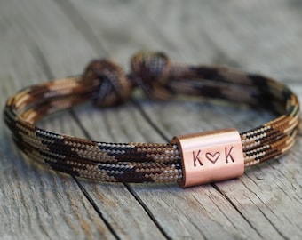 Männerarmband mit Kupfer personalisiert, Geschenk kupferne Hochzeit, 7 Jahre verheiratet