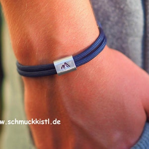 Armband mit Gravur, zum Beispiel Anker, Geschenk zum 40. Geburtstag Alu eine Seite