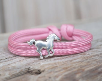 Bracelet with horse old pink, gift little girl