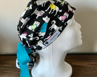 Gorro de quirófano con soporte para cola de caballo/gorro de quirófano/gorro de quirófano quirúrgico/cubierta para el cabello/EPI - Gorro de quirófano - Disfraz para perros