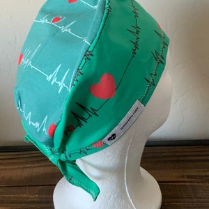 Scrub Cap with ponytail holder/ scrub hat/ surgical scrub cap/ hair cover/ PPEEKG mixed scrub cap