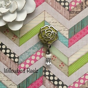 Badge Holder-floral -Retractable Badge Holder/Badge Reel/Nurse Badge/ID Holder/ NURSE/Gift &quot;