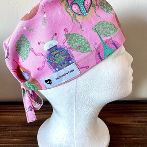 Scrub Cap with ponytail holder/ shorthair scrub Cap/scrub hat/ surgical scrub cap/ hair cover/ PPE-Beetle scrub cap