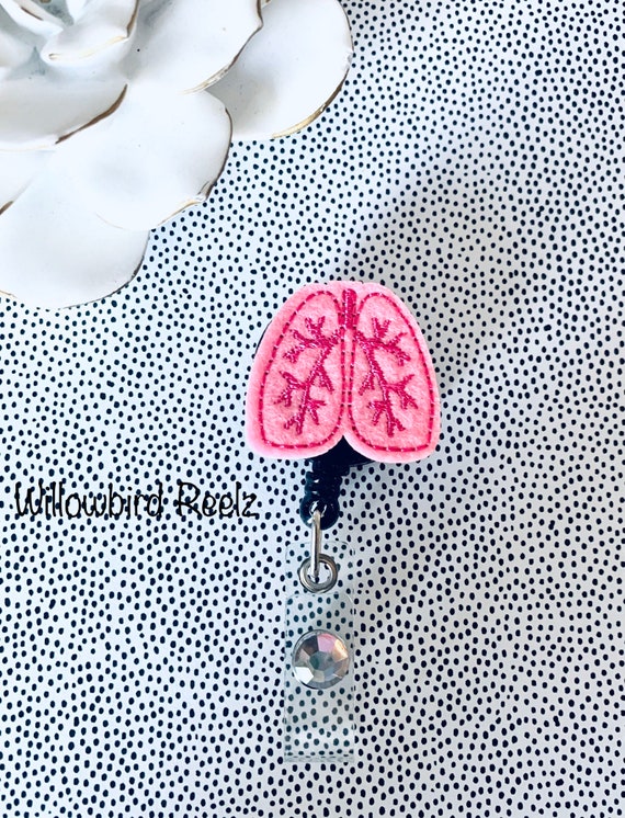 Lungs-Badge Holder/ pulmonologist badge/ RT badge holder/ retractable badge holder/ badge reel