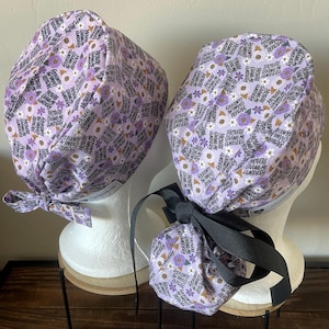 Your giving me Anxiety Scrub Cap with ponytail holder/ shorthair scrub Cap/scrub hat/ surgical scrub cap/ hair cover/ PPE-