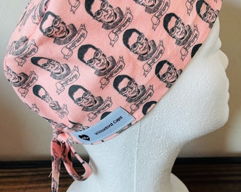 Ruth Bader Ginsburg Scrub Cap – Ponytail, Equality, Cotton