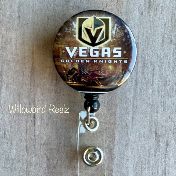 Vegas Golden knights -Nurse Retractable ID Badge Reel/ RN Badge Holder/Doctor Badge Reel/Nurse Badge Holder/Nursing Student Gift