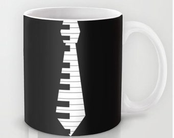 Piano Key Necktie  - 11 oz or 15 oz Ceramic Mug
