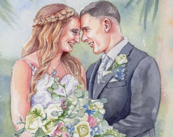 Personalisierte Menschen Portrait Handgemalt vom Foto Personalisiertes Original Gemälde Kinder Hochzeit