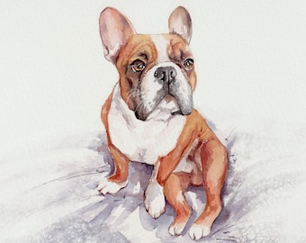 Custom Watercolor Pet Portrait Hand painted from Photo Personalized Original Painting