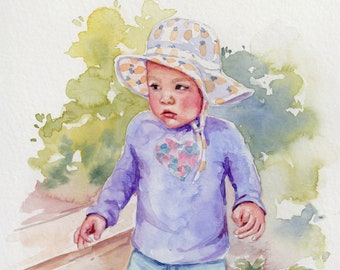 Personalisierte Menschen Portrait Handgemalt vom Foto Personalisiertes Original Gemälde Kinder Hochzeit
