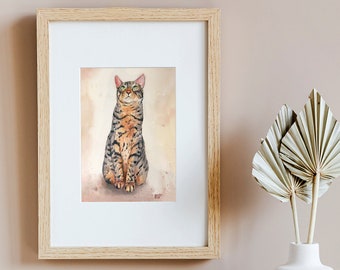 Custom Watercolor Pet Portrait Hand painted from Photo Personalized Original Painting