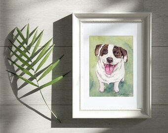 Custom Watercolor Pet Portrait Hand painted from Photo Personalized Original Painting