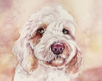 Custom Watercolor Pet Portrait Hand painted from Photo Personalized Original Painting