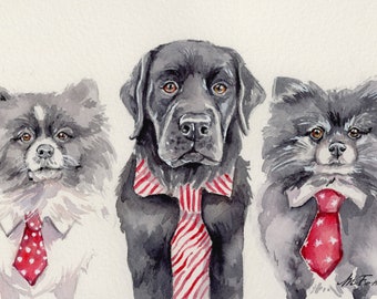 Retrato de animal de estimação em aquarela personalizado pintado à mão a partir de foto pintura original personalizada