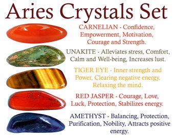 Aries Crystals Set, Aries Crysal Set, Crystals For Aries, Crystals Aries, Zodiac Aries, Zodiac Crysals, Zodiac Stones, Stones For Aries