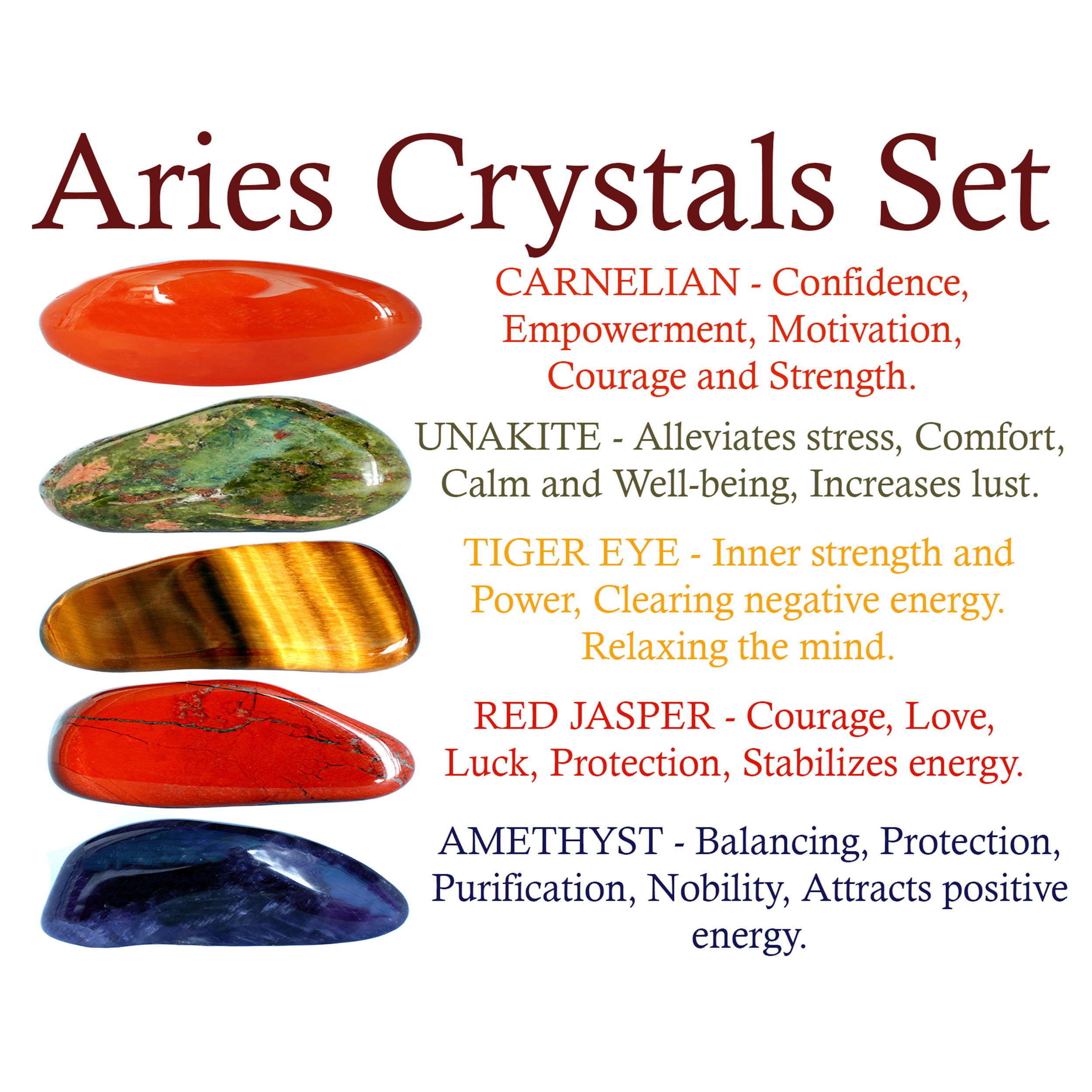 Aries | Loose Tumbled Stone Zodiac Healing Crystal Set | Shop Online –  innerblissdesigns