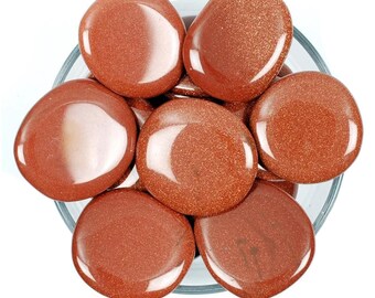 Goldstone Palm Stone, Sparkling Copper Crystal, Ambition And Altar Ritual Healing Gem