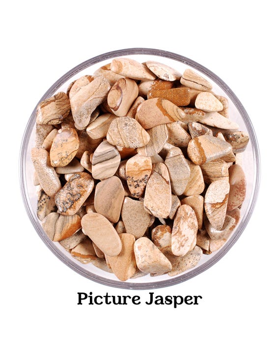 Set of 10 Picture Jasper Tumbled Stones, Bulk Crystal Gift, Healing Gemstones