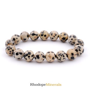 Dalmatian Jasper Bracelet, Dalmatian Jasper Bracelet 10 mm Beads, Jasper, Bracelets, Metaphysical Crystals, Wedding Favors, Gifts, Crystals image 1