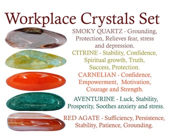 Set di cristalli sul posto di lavoro, Set di cristalli sul posto di lavoro, Cristalli per il posto di lavoro, Cristalli per ufficio, Nuovo lavoro sul posto di lavoro, Nuovo set di cristalli per ufficio