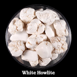 White Howlite Tumbled Stone, Natural White Marble Gemstone, Calming And Sleep Crystal image 1