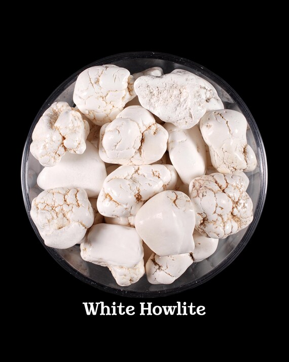 White Howlite Tumbled Stone, Natural White Marble Gemstone, Calming And Sleep Crystal